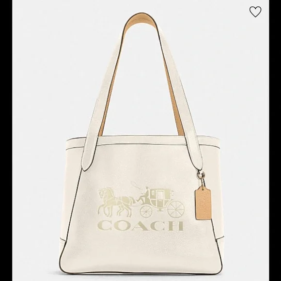 COACH Tote With Horse And Carriage Gold Chalk Vanilla Cream - Picture 5 of 8